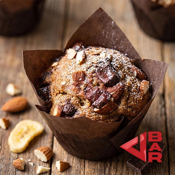 BANANA MUFFINS WITH CHOCOLATE & ALMONDS