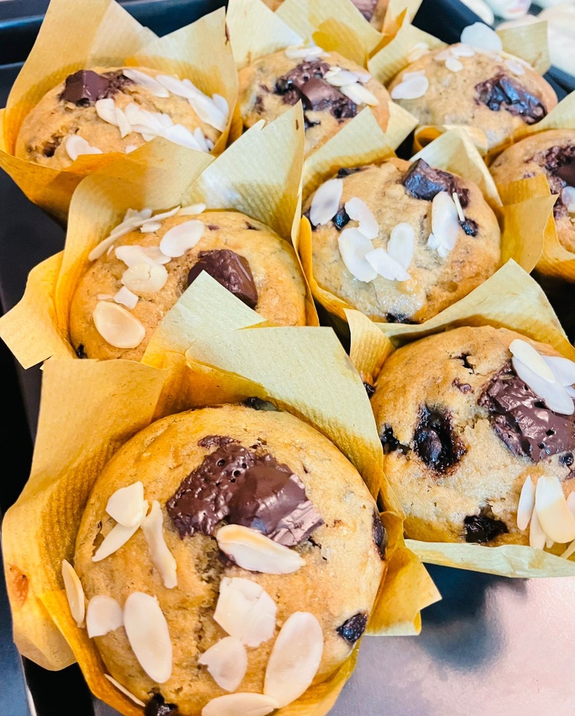 DARK CHOCOLATE BANANA MUFFINS